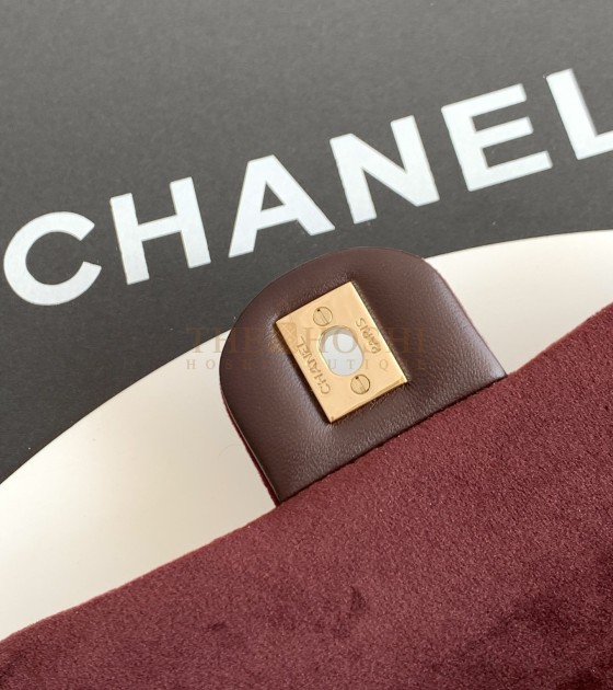 Ch**el Ch**el 25B Velvet Flap Bag with Crystal Ball Charm 18cm/20cm