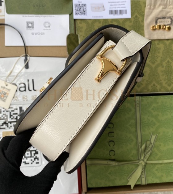 Gvc*1 1955 Horsebit Bag Leather Withe Size 25×18×8cm 602204 Master Quality