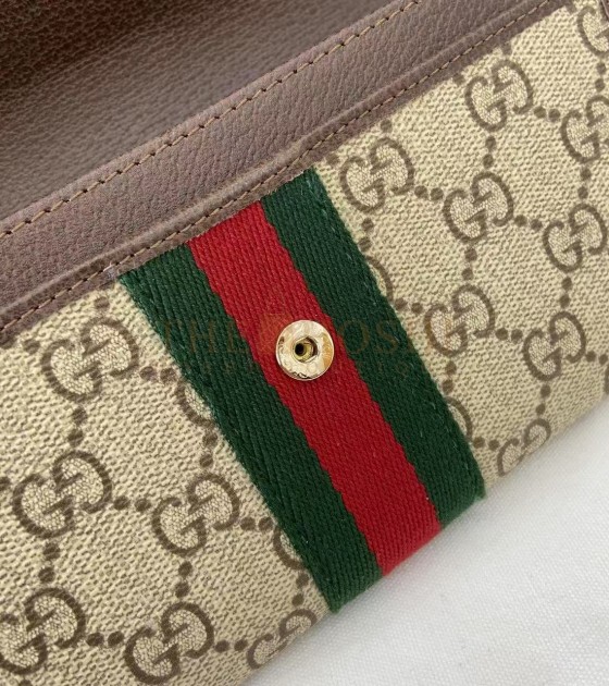 Gvc*1 Ophidia Long Wallet GG Svp*me Canvas Leather Trim Brown Size 19×10×3.5cm Master Quality