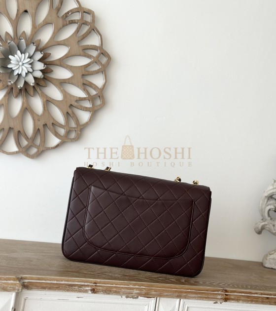 Ch**el Classic Flap Jumbo Bag Lambskin  Brown Size 30×21×8cm Master Quality