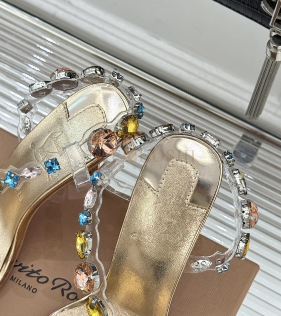 Chr1st1an Louboutin CL Heels Crystal Red Sole Gold Master Quality