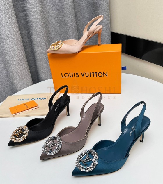 L0vis Vvtt0n LV Silk Heels 100%  Black Women