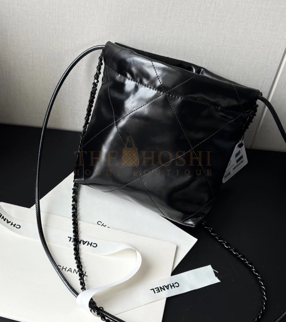 Ch**el 22 Mini Bag Calfskin Leather Black Size 19*6*20CM