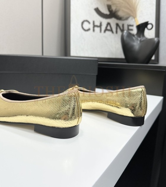 Ch**el Slingback Heels Flats Black/Beige Lambskin 35-42 Master Quality