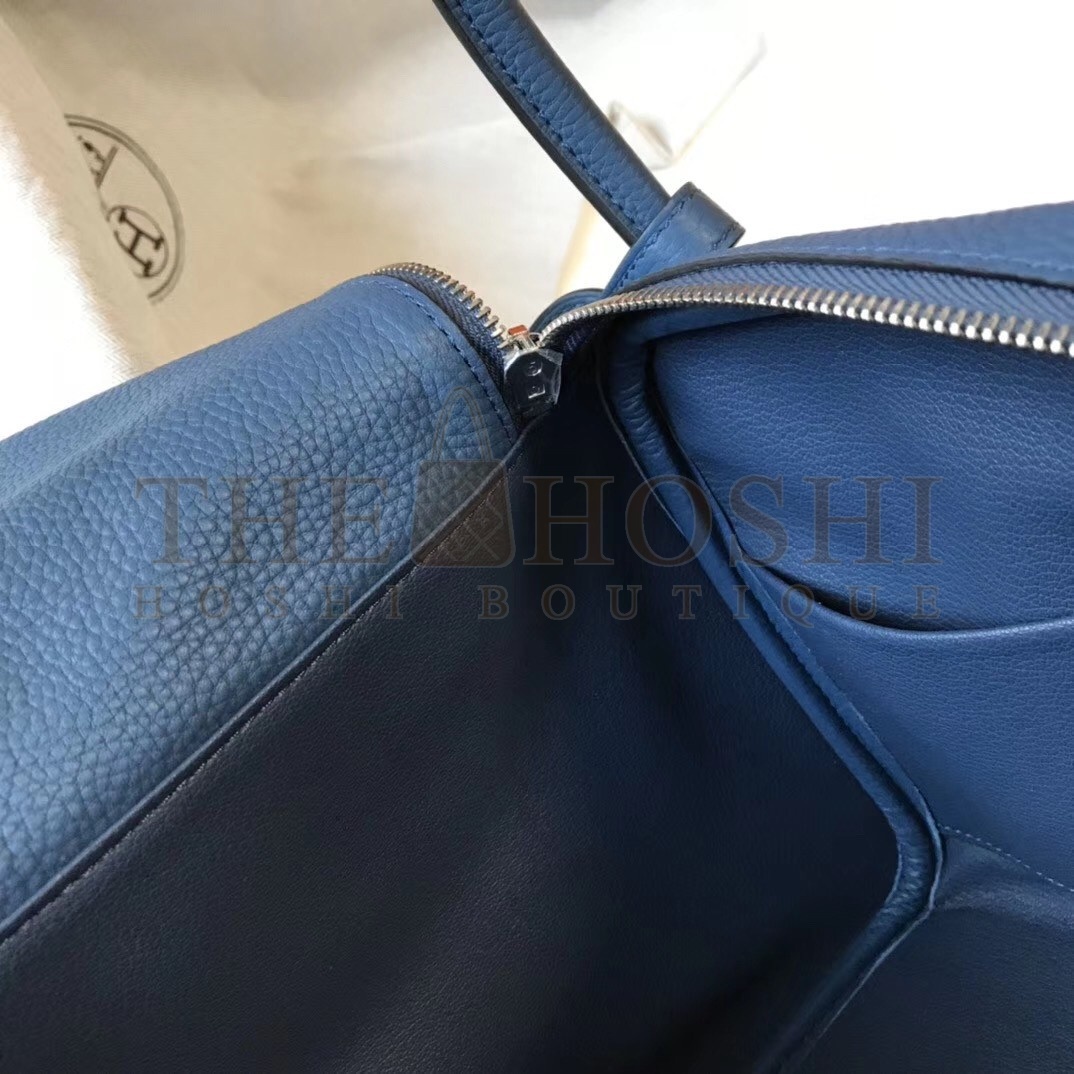 H**me5 Lindy 30cm Bag In Blue Agate Clemence Leather Master Quality