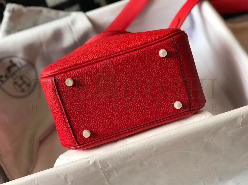 H**me5 Mini Lindy Bag In Red Clemence Leather Master Quality