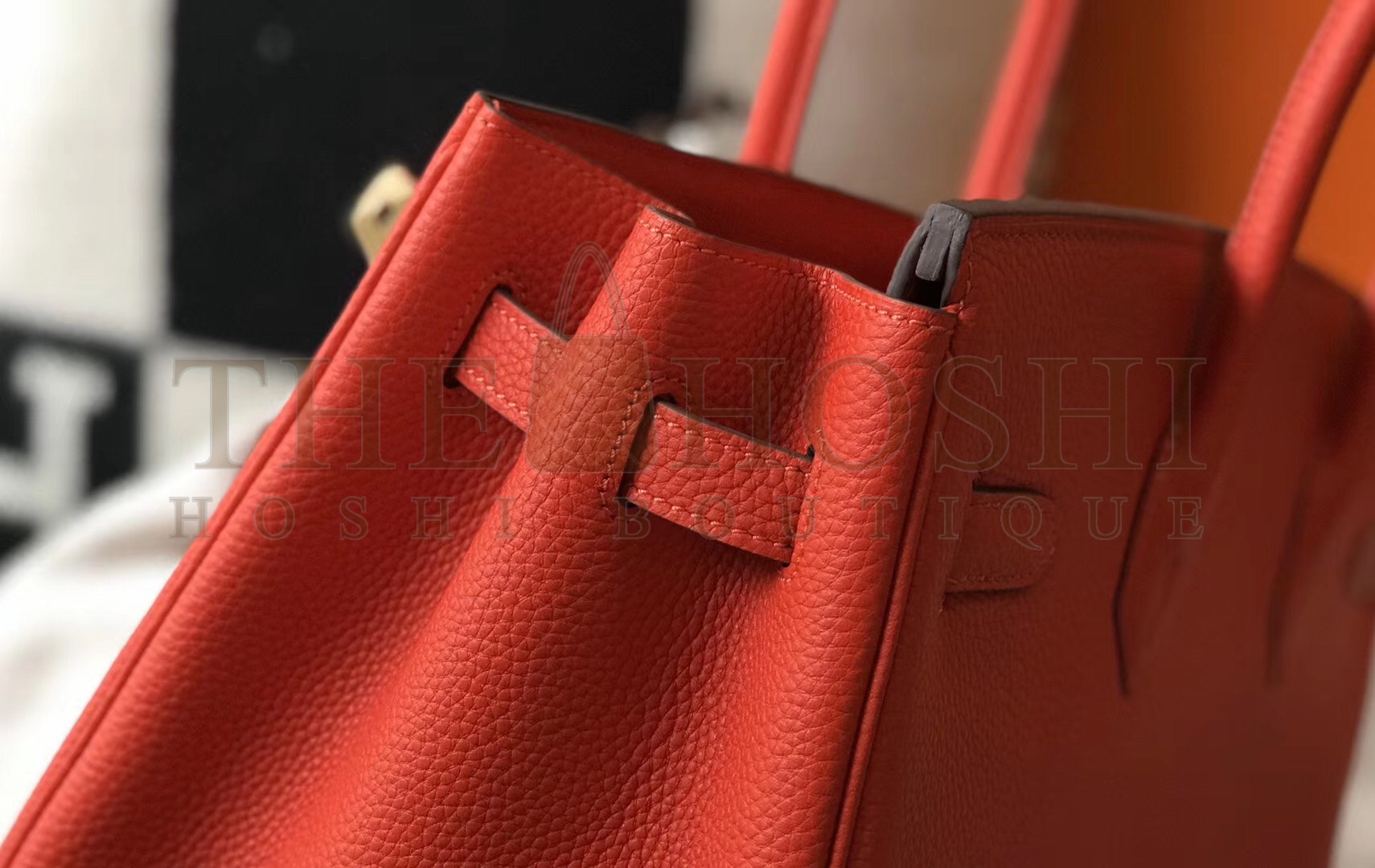 H**me5 Birkin 35 Bag in Red Clemence Leather with GHW Master Quality