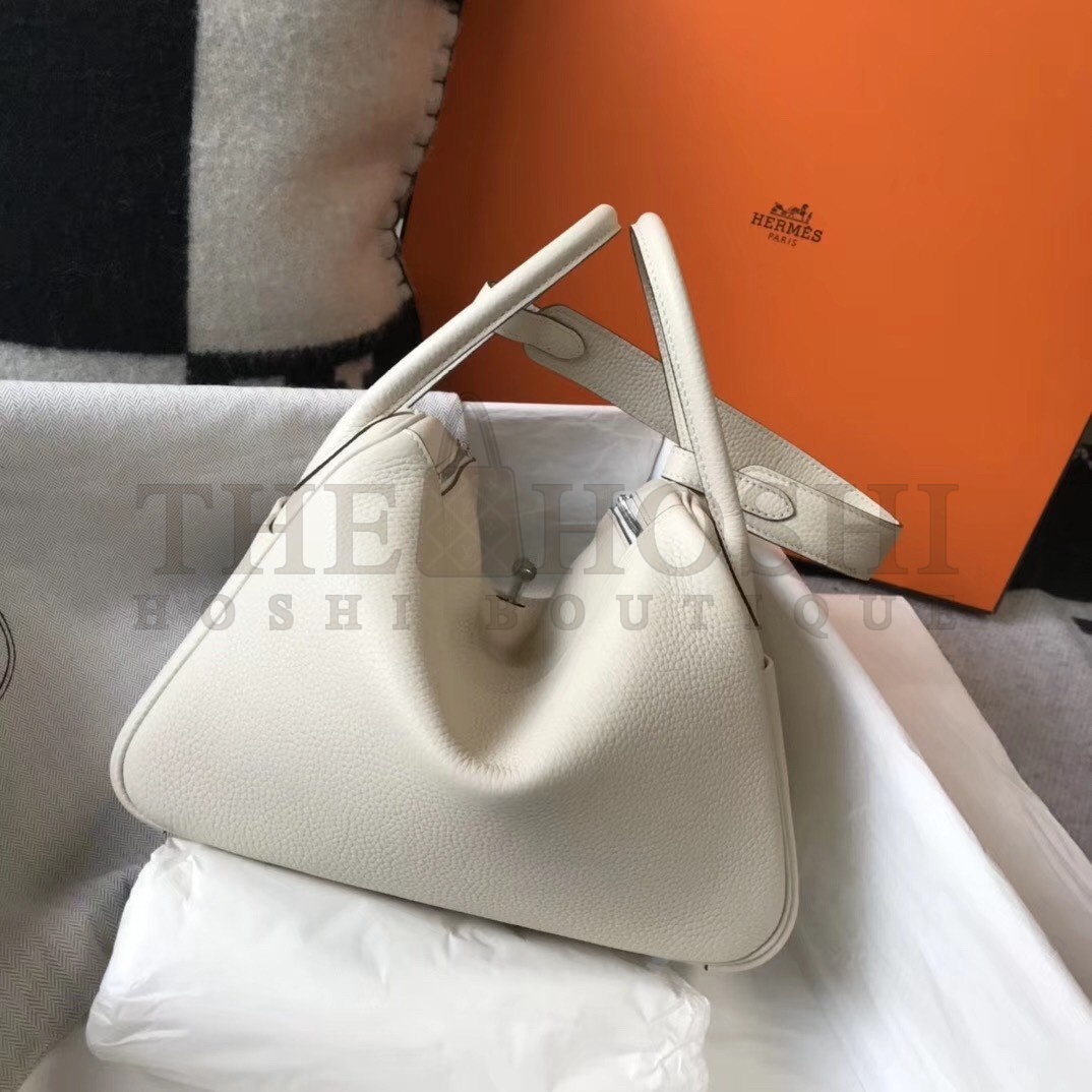 H**me5 Lindy 26cm Bag In White Clemence With PHW Master Quality