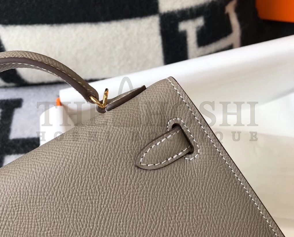 H**me5 Kelly Mini II Bag In Gris Asphalt Epsom Leather Master Quality