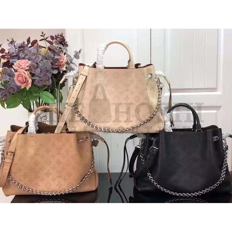 L0vis Vvtt0n LV Women Bella Tote Crème Beige Mahina Perforated Calfskin Calf Master Quality