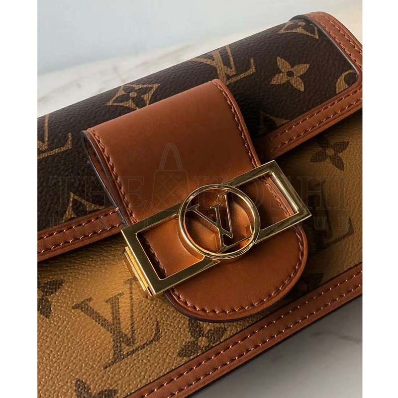 L0vis Vvtt0n LV Women Dauphine Chain Wallet Monogram Canvas-Brown Master Quality