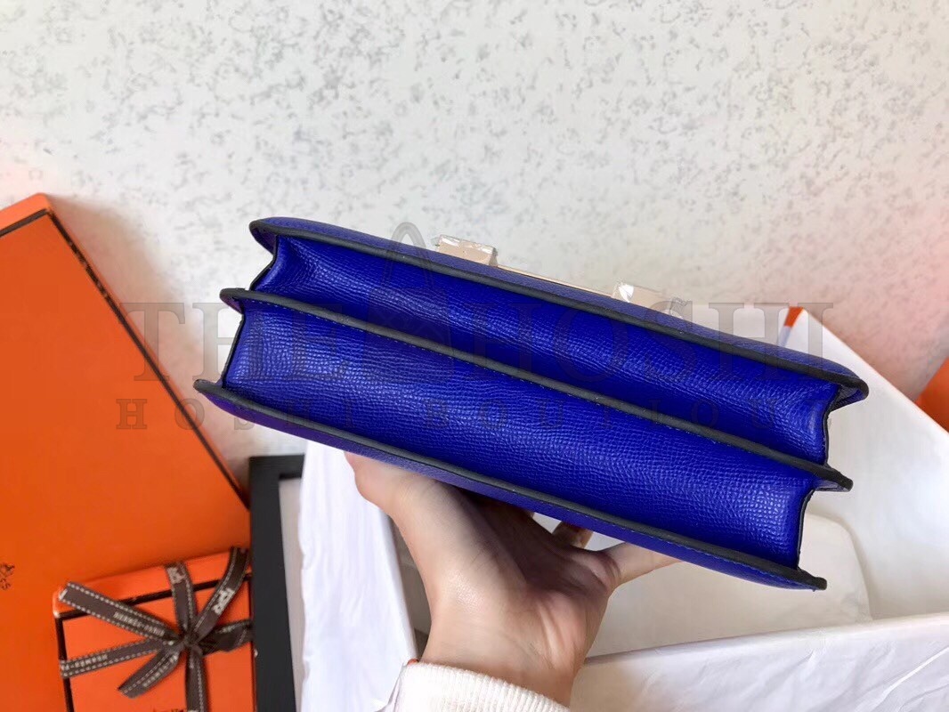 H**me5 Epsom Constance 24cm Blue Electric Handmade Bag Master Quality