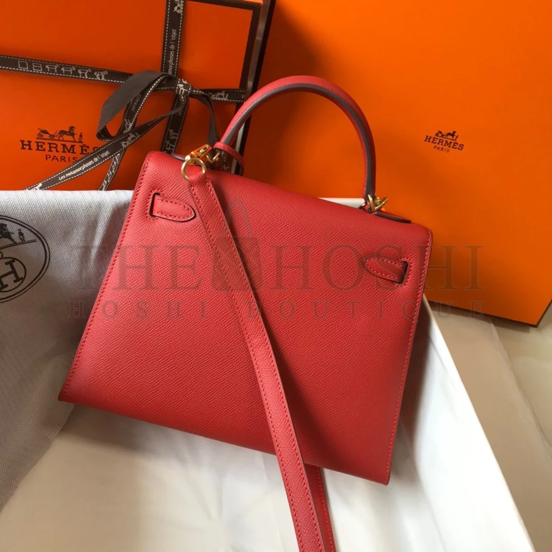 H**me5 Kelly 25cm Sellier Bag in Red Epsom Calfskin GHW Master Quality