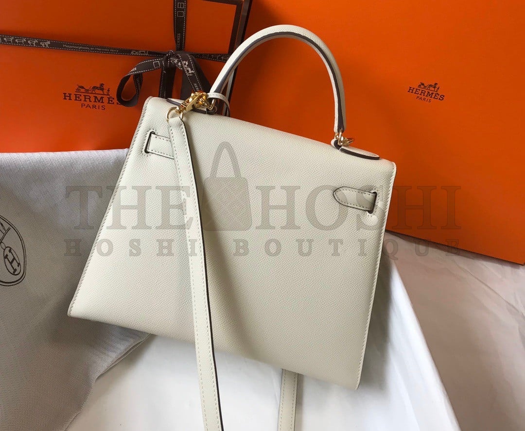 H**me5 Kelly 28cm Sellier Bag in Craie Epsom Calfskin GHW Master Quality