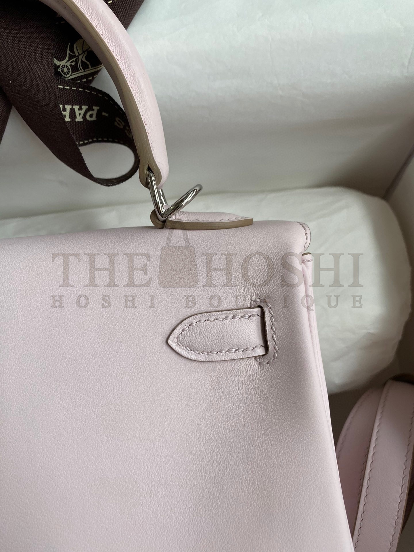 H**me5 Kelly Retourne 25 Handmade Bag In Mauve Pale Swift Calfskin Master Quality