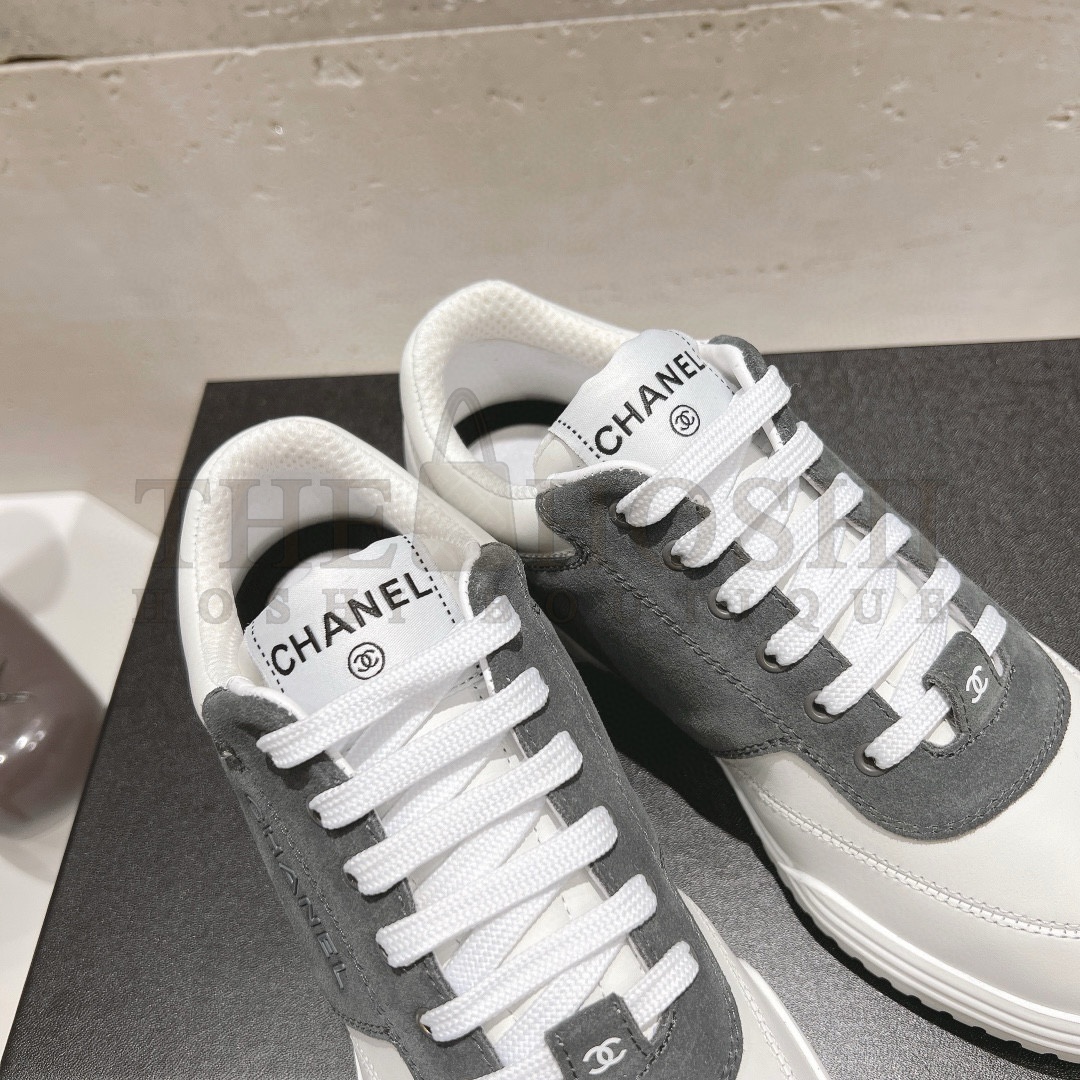 Ch**el WHITE AND GREY SNEAKERS Master Quality