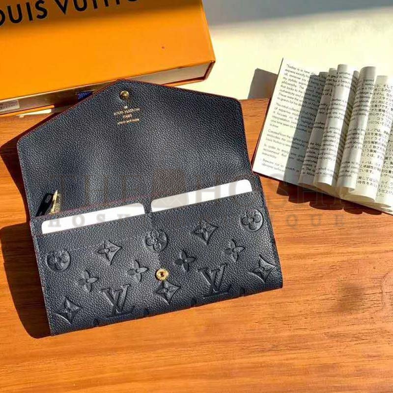 L0vis Vvtt0n LV Women Sarah Wallet Monogram Empreinte Leather-Navy Master Quality