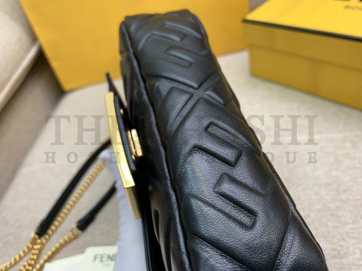 F**di Small Baguette Bag In Black FF Nappa Leather Master Quality