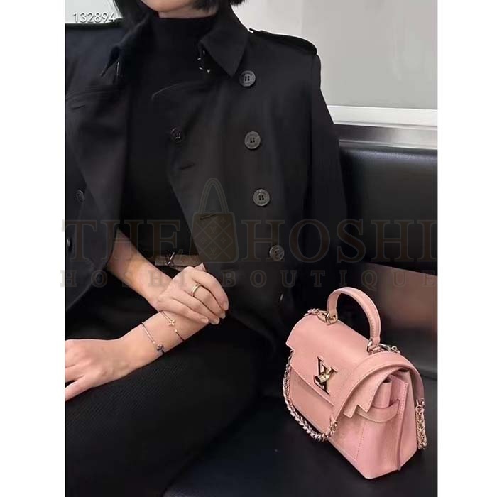 L0vis Vvtt0n LV Women Lockme Ever Mini Handbag Pink Grained Calf Leather Master Quality