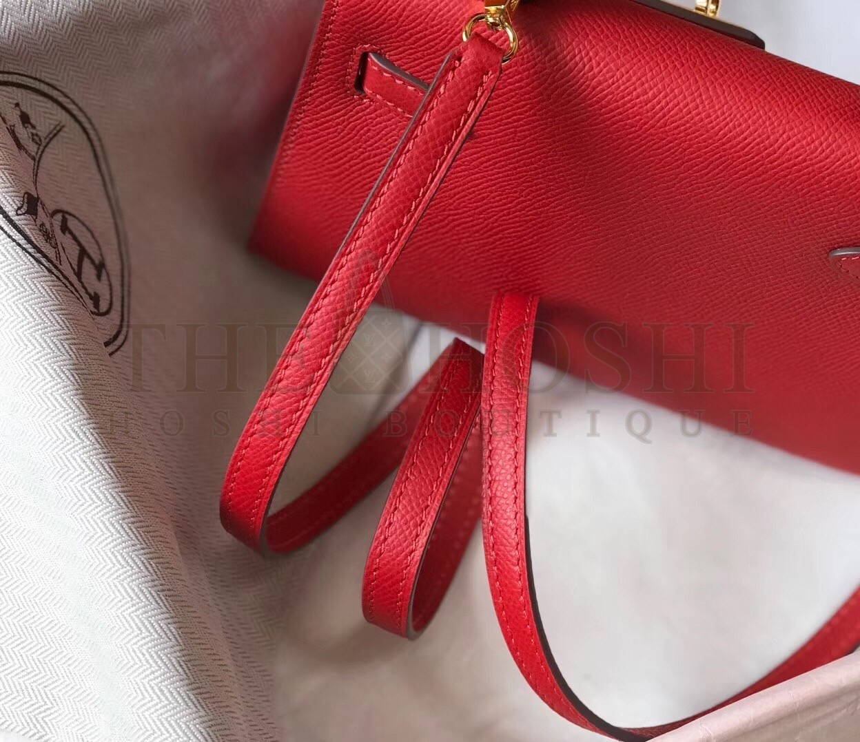H**me5 Kelly Mini II Bag In Rouge Vif Epsom Leather Master Quality