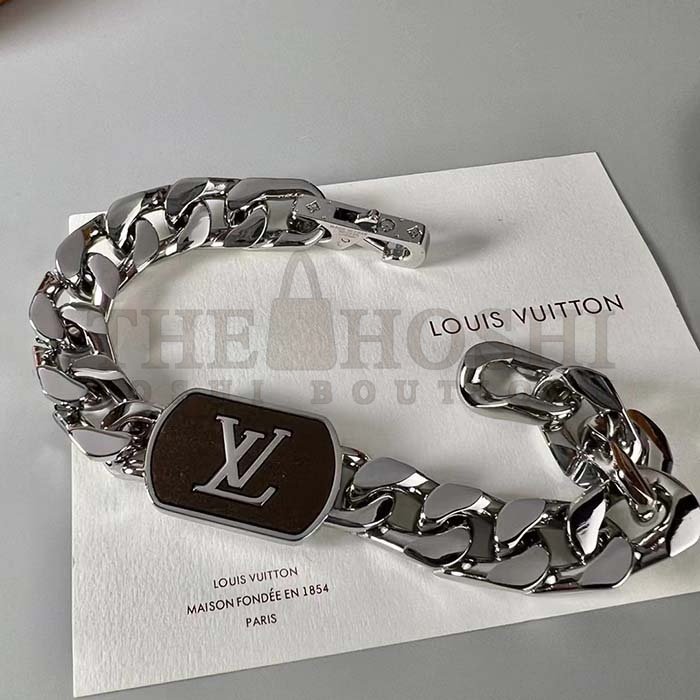 L0vis Vvtt0n Unisex LV Shades Bracelet Brown Metal Silver-Colour Finish Master Quality