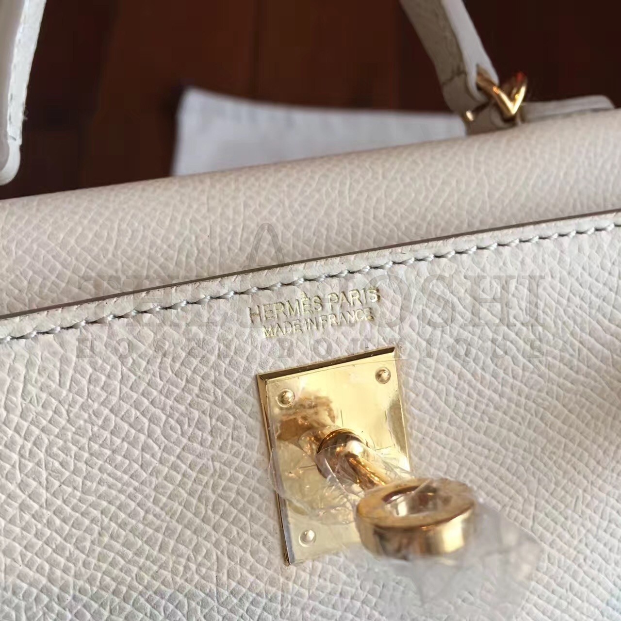 H**me5 White Epsom Kelly Mini II Handmade Bag Master Quality