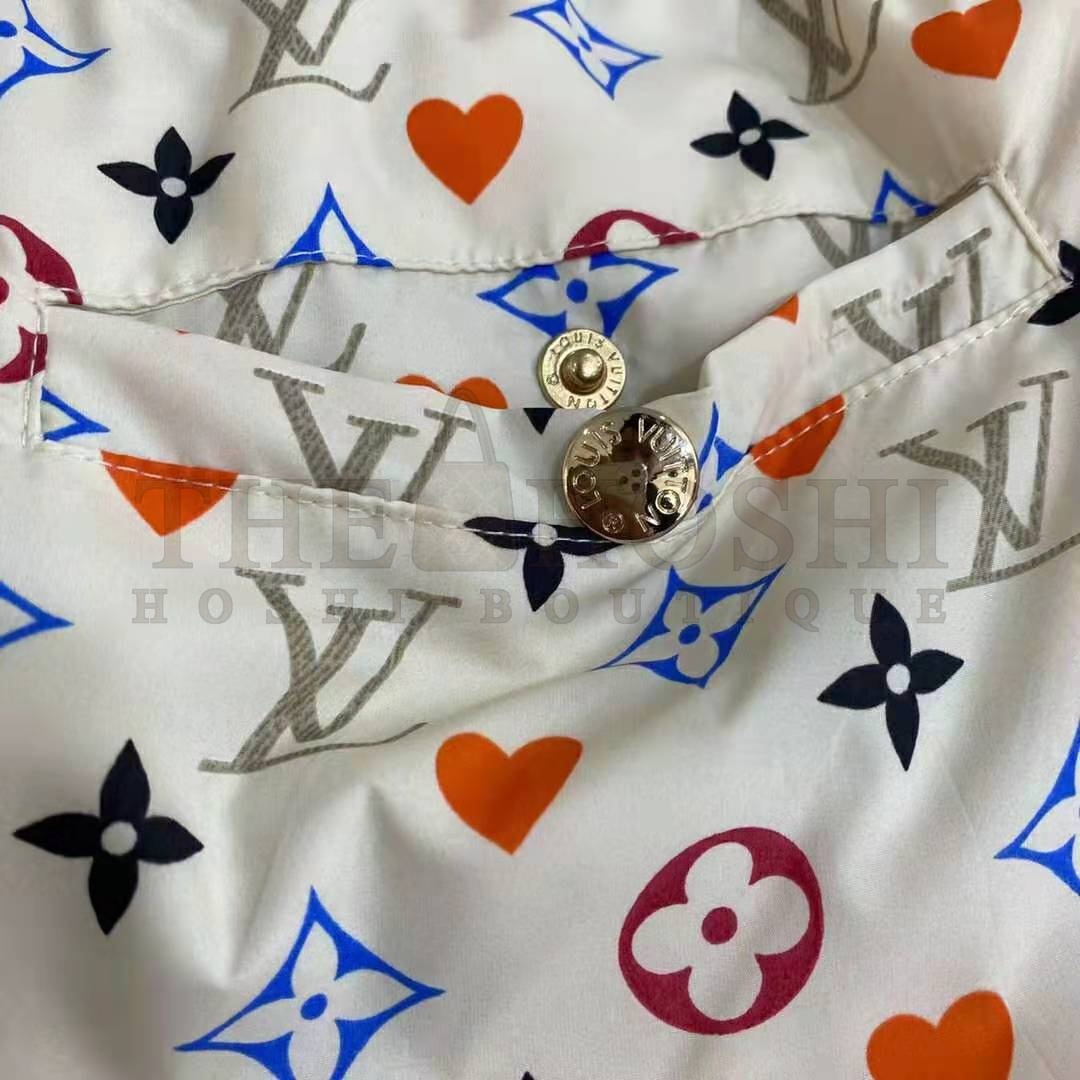 L0vis Vvtt0n Women Game On D-Ring Drawstring Jogging Shorts Monogram Canvas-White Master Quality