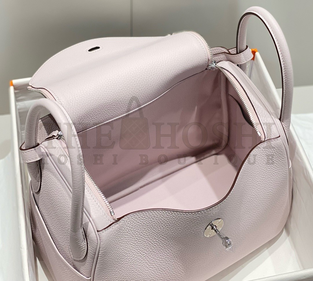 H**me5 Lindy 30cm Bag In Mauve Pale Clemence Leather PHW Master Quality