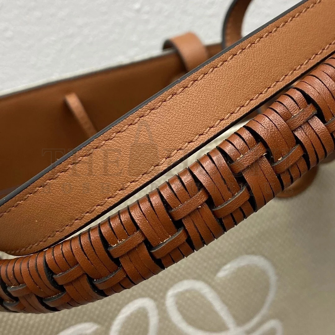 L0ew* Anagram Small Tote In Jacquard and Calfskin Master Quality