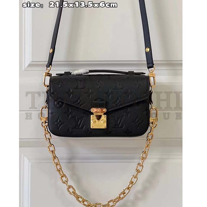 L0vis Vvtt0n LV Women Pochette Metis East West Bag Black Grained Cowhide Leather Master Quality