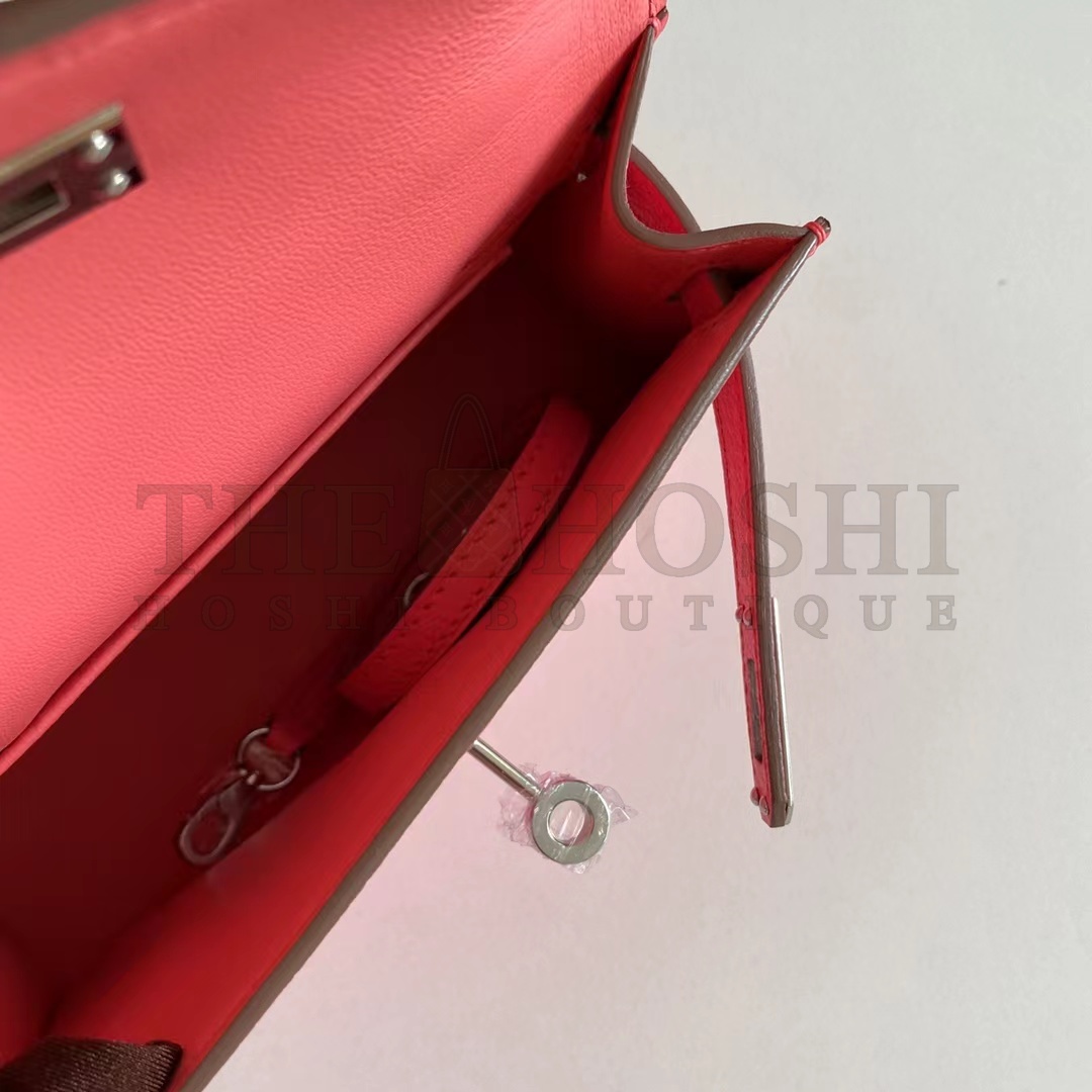 H**me5 Women Mini Kelly 20 Bag Epsom Leather Silver Hardware-Rose Master Quality