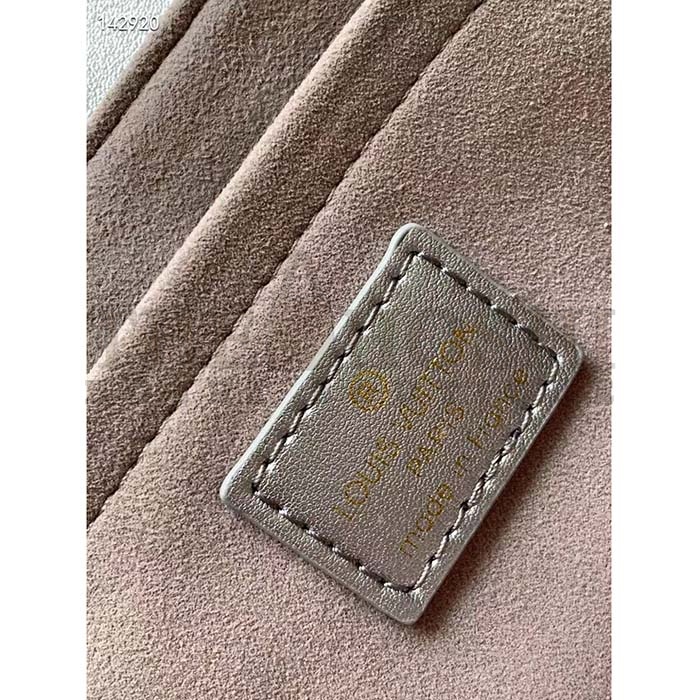 L0vis Vvtt0n LV Women New Wave Chain Bag MM Metallic Gray Quilted Cowhide Leather Master Quality