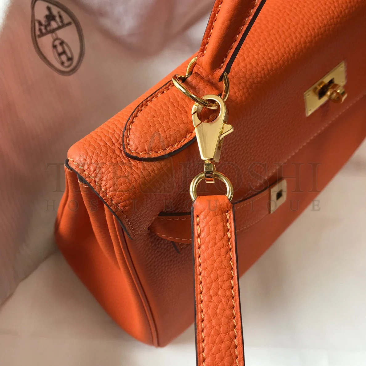 H**me5 Kelly 28cm Retourne Bag in Orange Clemence Leather GHW Master Quality