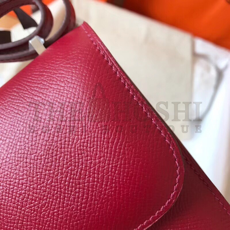 H**me5 Mini Constance 18cm Ruby Epsom Bag Master Quality