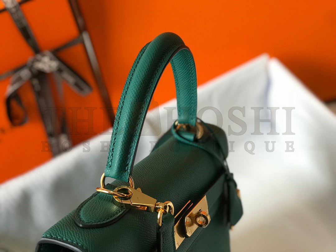 H**me5 Kelly 28cm Sellier Bag in Malachite Epsom Calfskin GHW Master Quality