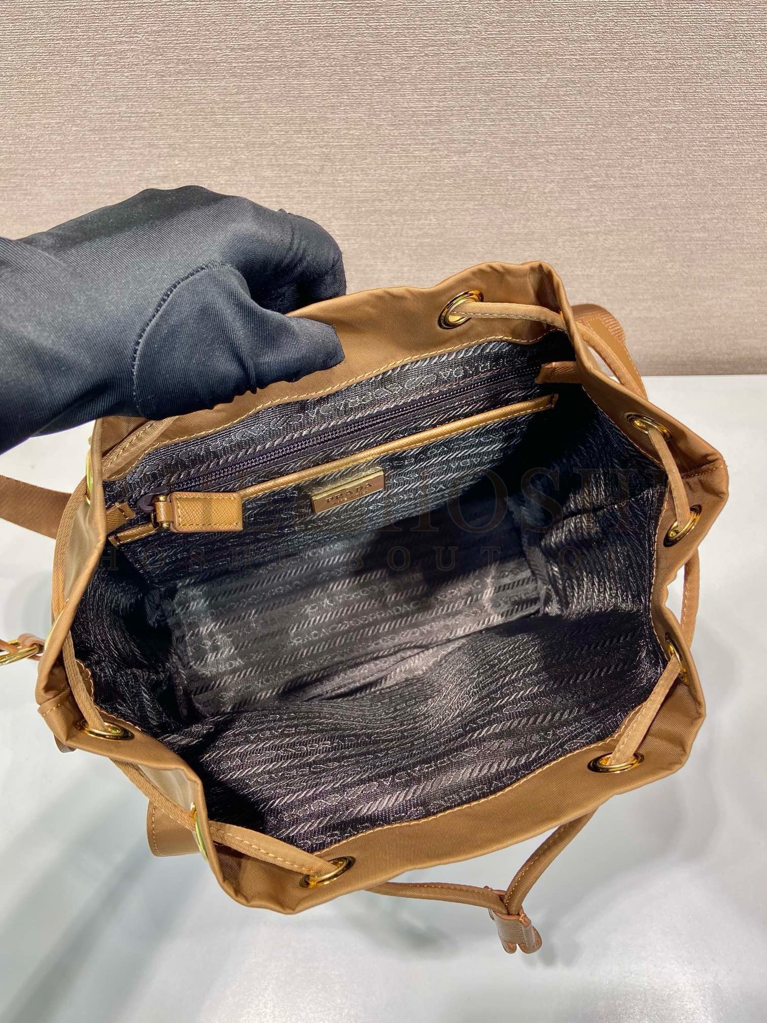 Pra*a Re-Edition 1978 Small Backpack in Brown Re-Nylon Master Quality