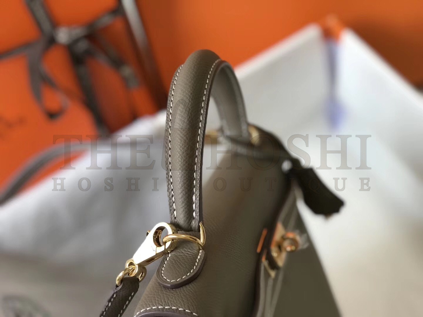 H**me5 Kelly 25cm Sellier Bag In Taupe Epsom Leather Master Quality