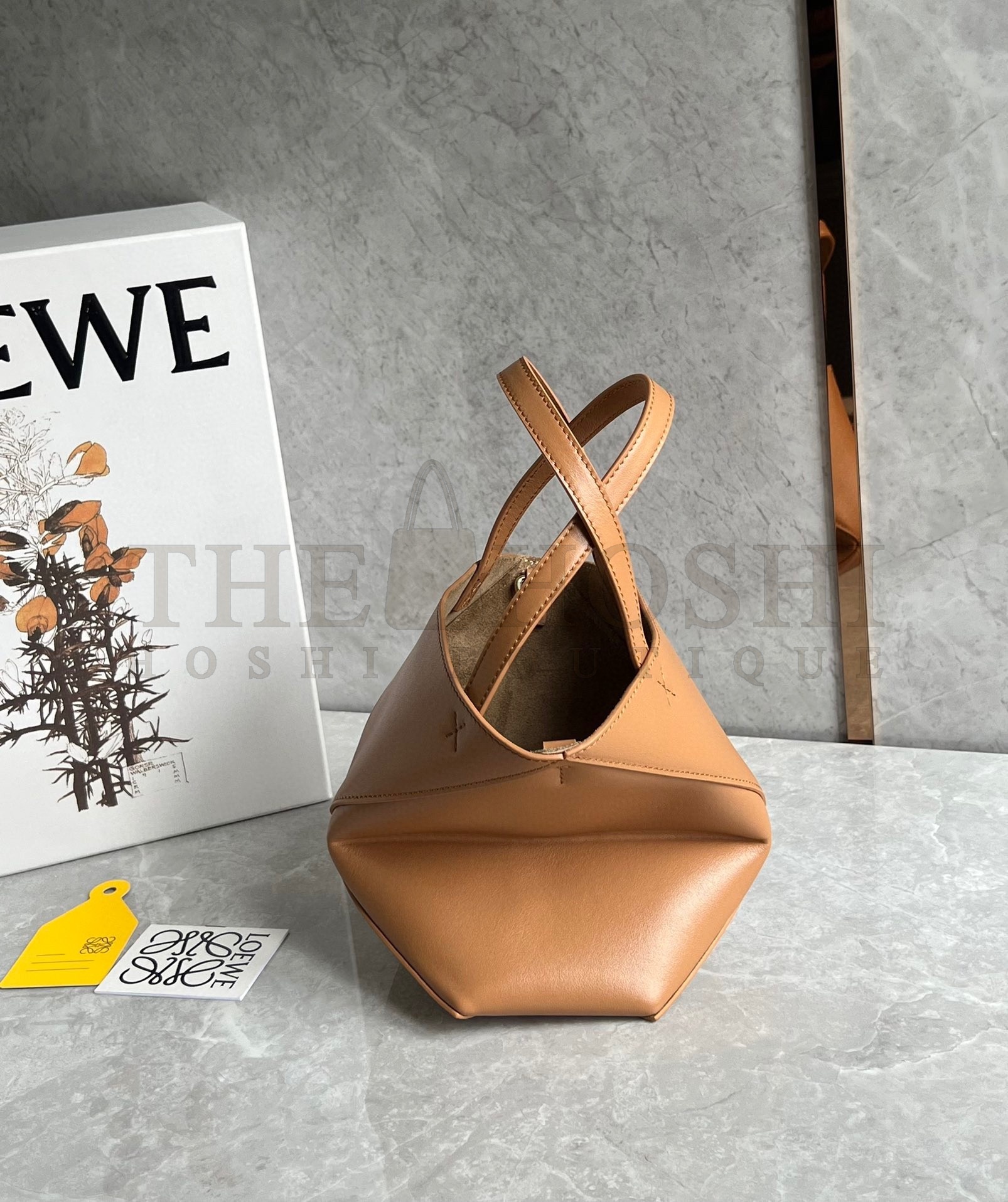 L0ew* Mini Puzzle Fold Tote Bag in Tan Calfskin Master Quality