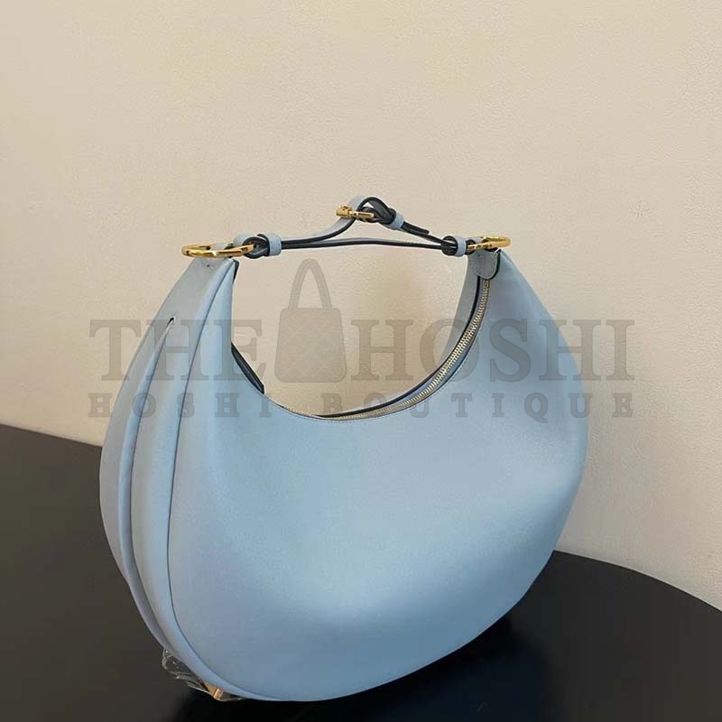 F**di Women FF F**digraphy Small Light Blue Leather Bag Master Quality