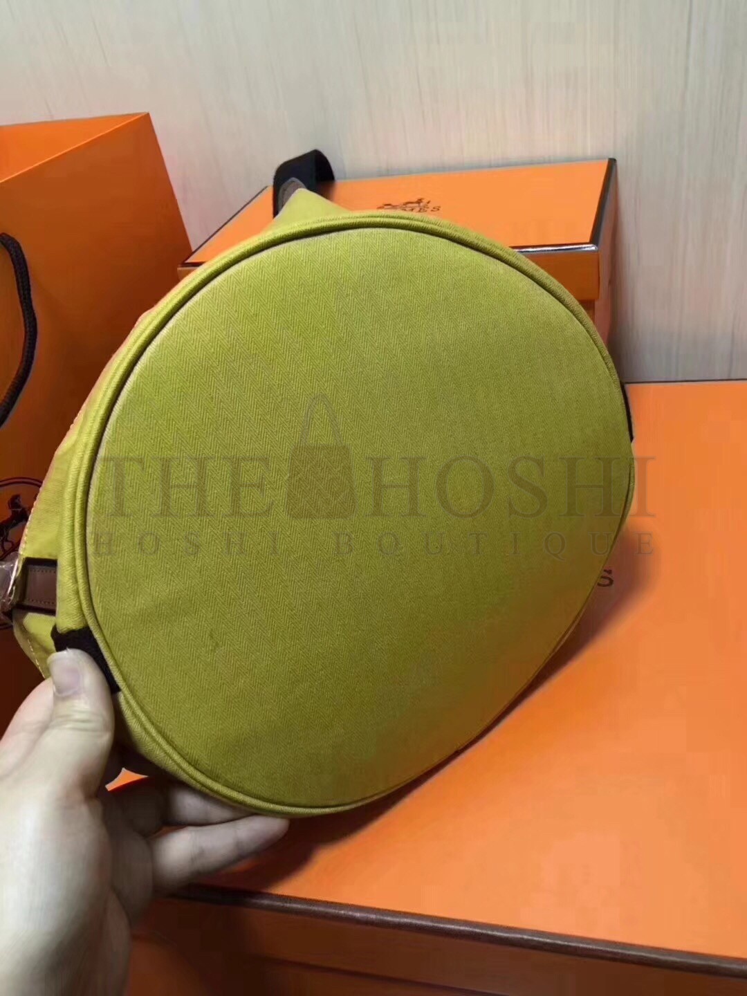 H**me5 Grooming Bucket Bag In Yellow Canvas Master Quality