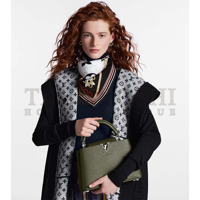 L0vis Vvtt0n LV Women Capucines BB Handbag Kaki Dark Green Taurillon Cowhide Leather Master Quality