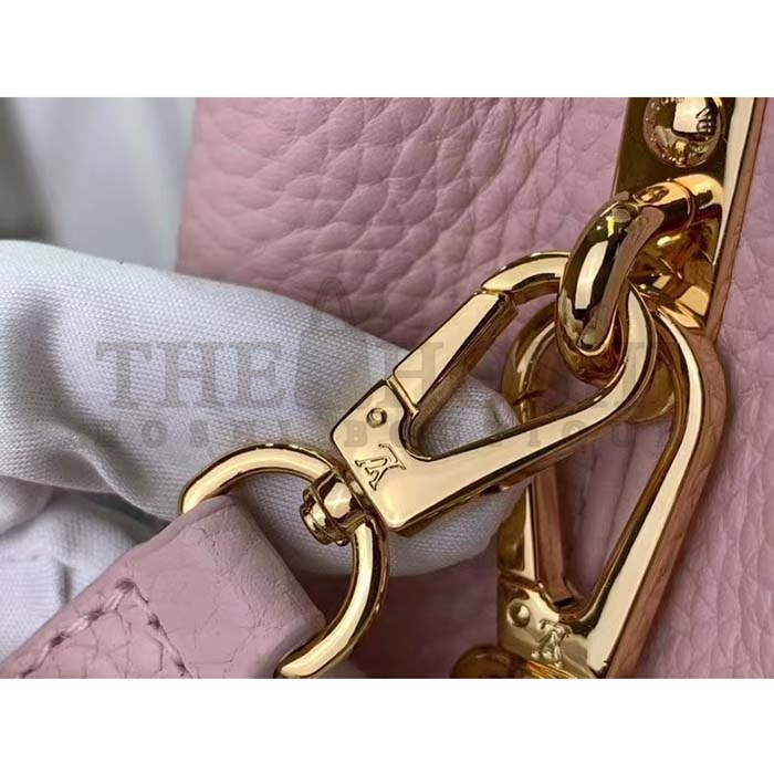 L0vis Vvtt0n LV Women Capucines Mini Handbag Jasmine Pink Taurillon Leather Master Quality