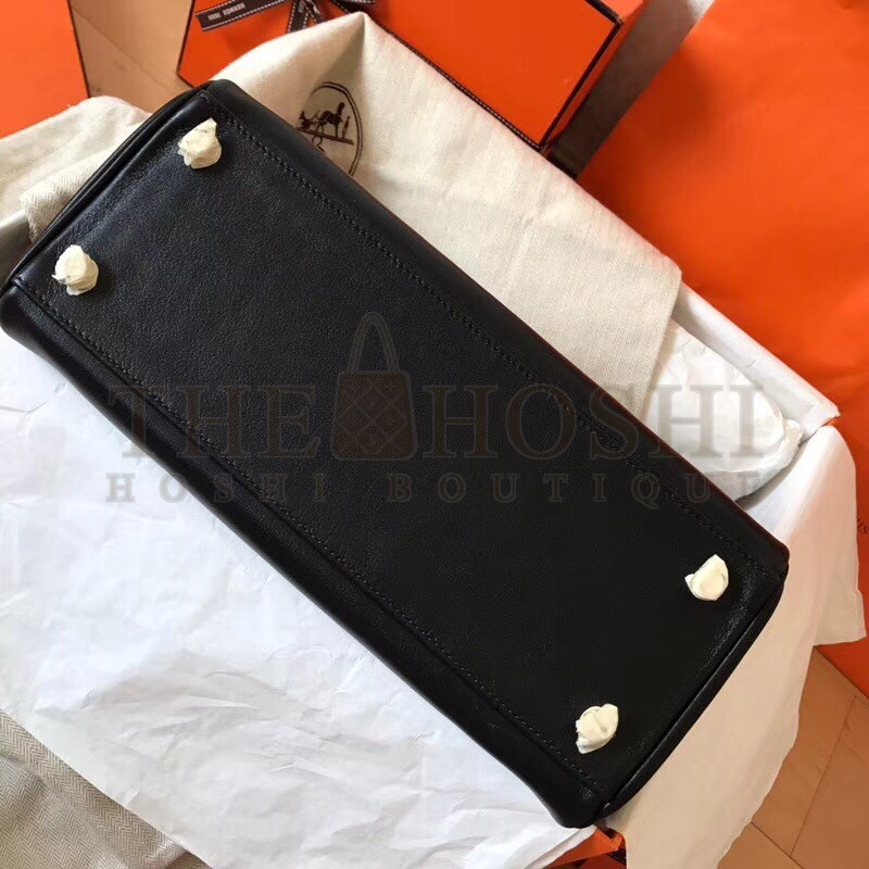 H**me5 Black Swift Kelly 28cm Handmade Bag Master Quality