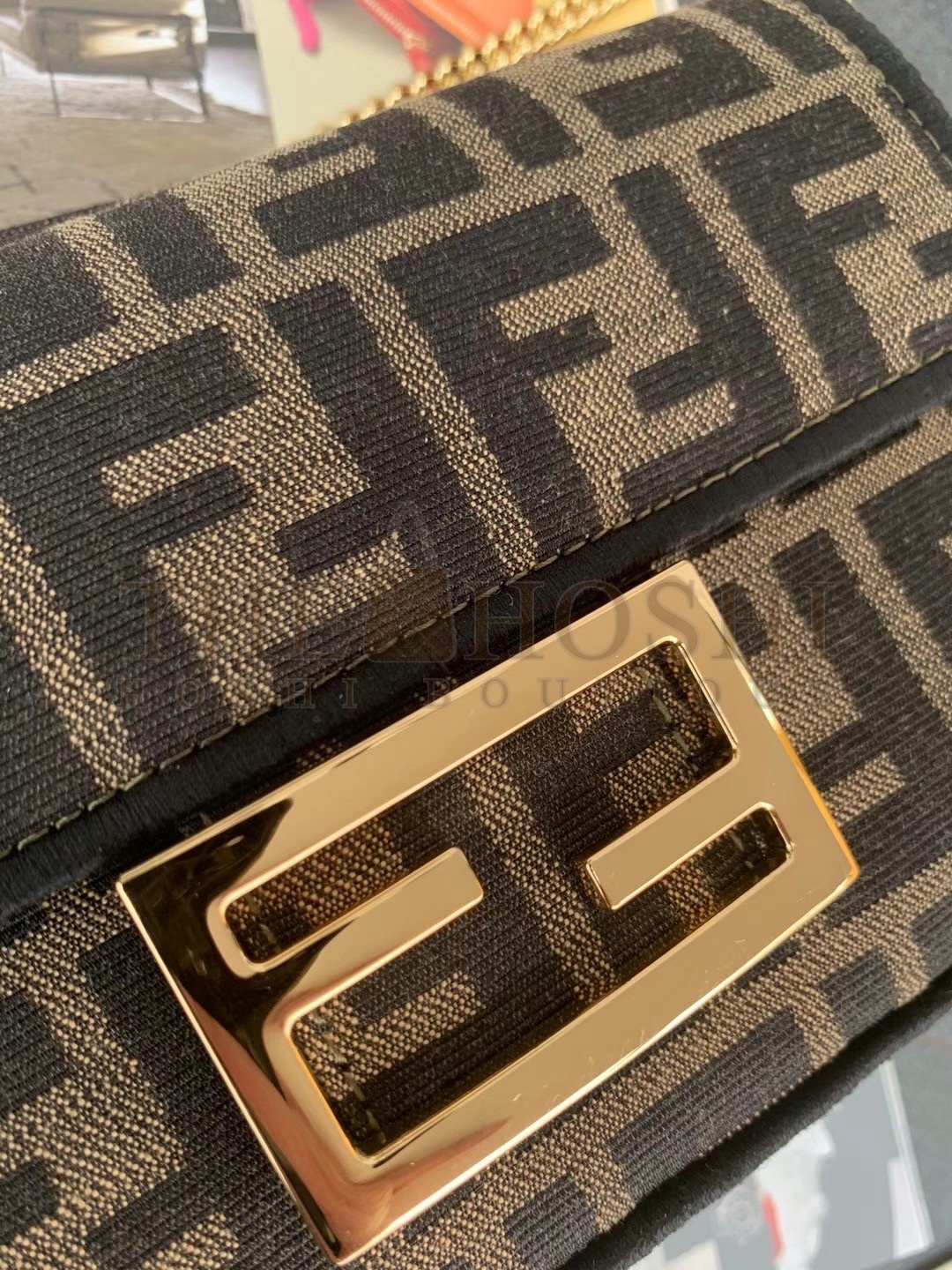 F**di Small Baguette Bag In Brown FF Jacquard Fabric Master Quality