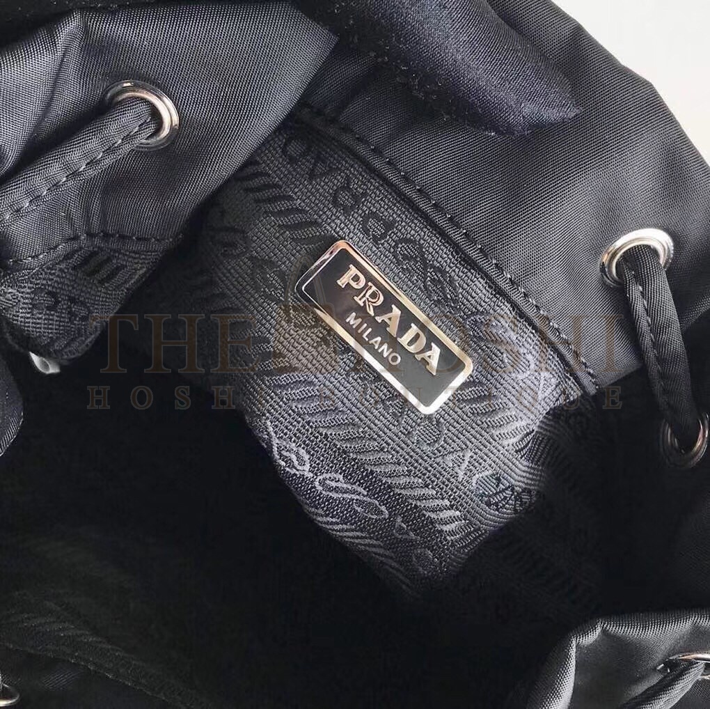 Pra*a Bucket Shoulder Bag In Black Nylon 1BH038 Master Quality