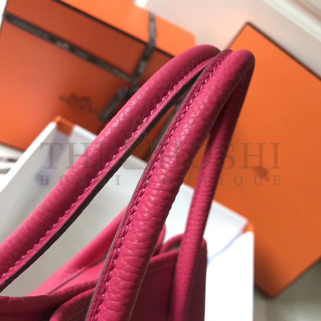 H**me5 Garden Party 30 Bag In Rose Red Clemence Leather Master Quality