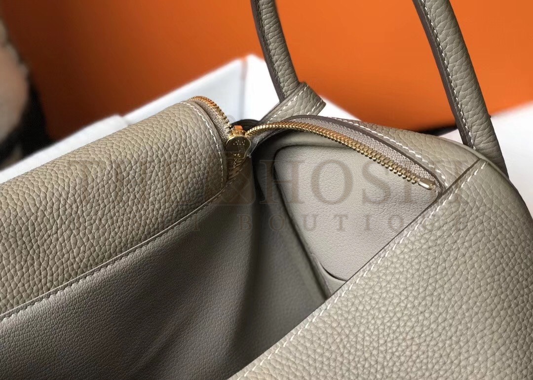 H**me5 Lindy 30cm Bag In Grey Clemence Leather Master Quality