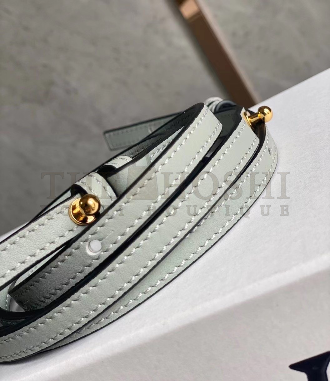 L0ew* Flamenco Clutch Bag In Ash Grey Calfskin Master Quality