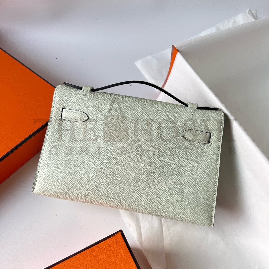 H**me5 Kelly Pochette Handmade Bag In Vert Fizz Epsom Calfskin Master Quality