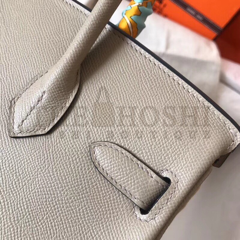 H**me5 Tourterelle Birkin 30cm Epsom Handmade Bag Master Quality
